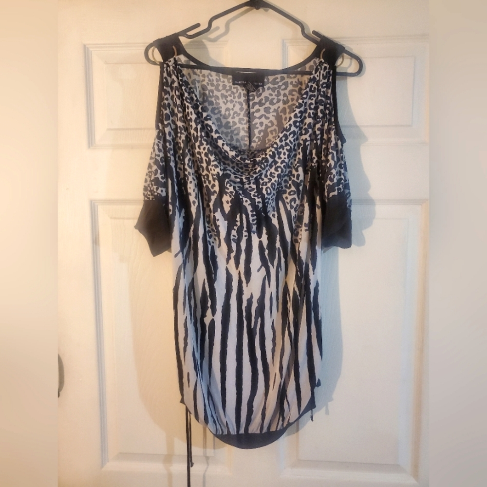 Isabella Rodriguez Black and White Patterned Top